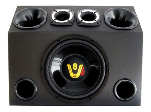 Imagem 2 de 7 de Caixa Trio Som Automotivo Carro Completa Sub Modulo Digital