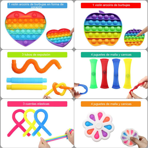 Set 35 Fidget Toy Juguete Sensorial Anti Estrés Para Niños