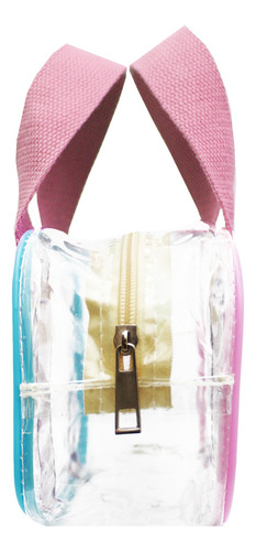 Bolsa Transparente Con Neceser Bolsa Bowling Mochila Mz10-3 Rosa Traslúcido Níquel Rosa