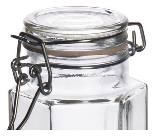 6 Frasco Especiero Octagonal Almacenamiento Vidrio 100ml Color Transparente