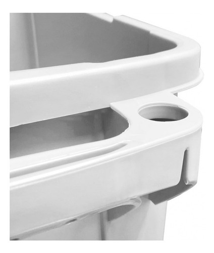 Bote Basura Slim Rectangular Blanco Tapa Balancín 87 Litros