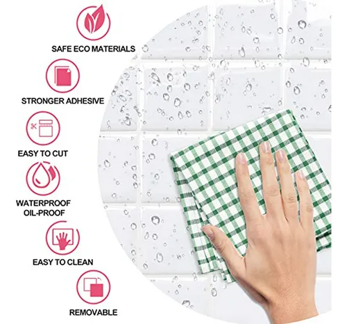 10 Piezas Azulejos 3d Vinílicos Autoadhesivos Para Paredes