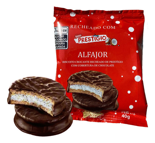 Caixa 18 Unidades Alfajor Água Na Boca 40gr Prestigio