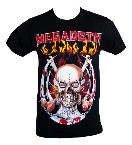 Megadeth Vic Rattlehead Fuego Remera Dave Mustaine Thrash