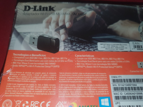 Adaptador Wifi D-link Dwa-171 *lacrado *ad5 (Usado)