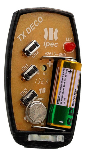 Receptor 2 Canais 433 Mhz C/ Fonte 12v 2a 3 Controle Tx Ipec