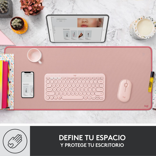 Imagen 5 de 10 de Mousepad Logitech Desk Mat Studio Series Rose