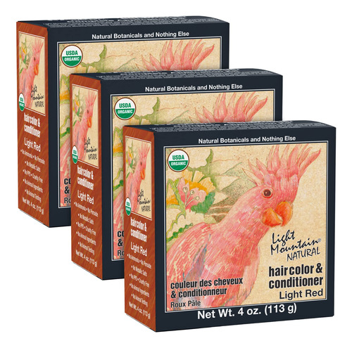 Light Mountain Tinte Y Acondicionador De Cabello De Henna, T