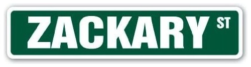 Zackary Street Sign Childrens Name Room Sign  Interiore...