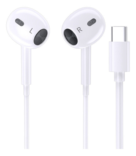 Fone De Ouvido Tipo C Para Samsung A16 A25 A36 A56 M35 M55 Cor Branco
