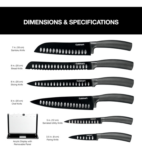 Set De Cuchillos De Lujo Cuisinart 7 Piezas C Base Acrílica
