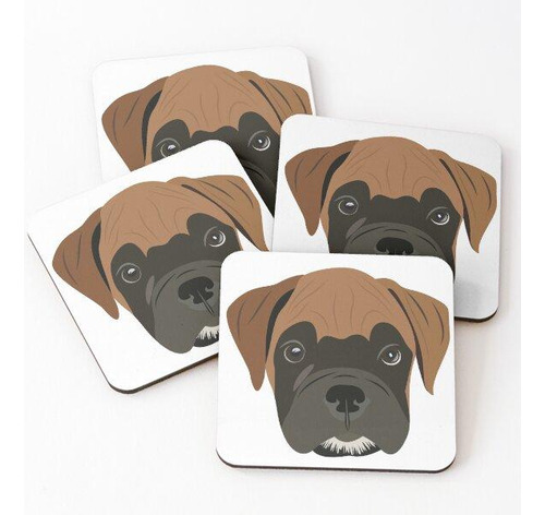 Set Posavasos Amor De Cachorro Boxer © Graphicloveshop Calid