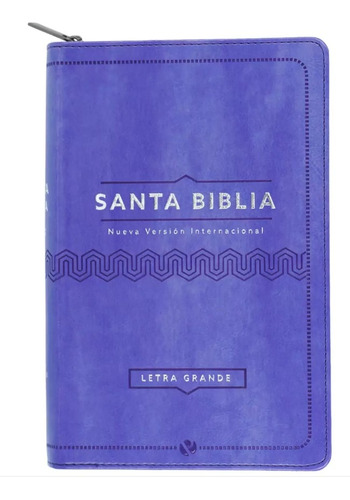 Biblia Nvi. Tamaño Manual Letra Grande Color Lila Con Cierre