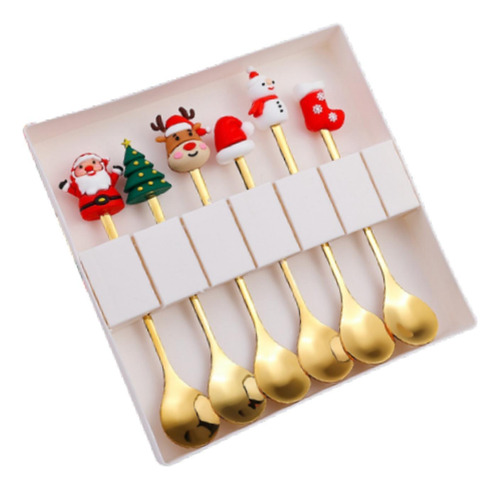 6 Piezas De Cubiertos Navideños, Cucharas De Estilo D
