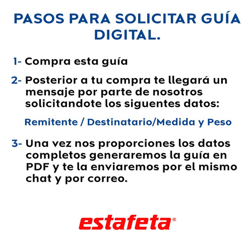 1 Guía Prepagada De Estafeta 22 Kg Terrestre 2 A 4 Días