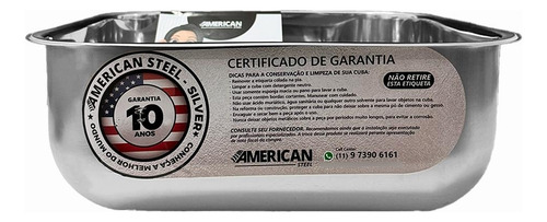 Cuba Pia Inox 40x34x17 430 American 10 Unidades Com Valvulas