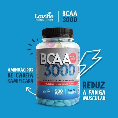 Imagem 2 de 9 de 2x Bcaa Forte 3000mg (1000 Tabletes) - Lavitte