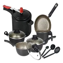 Comprar Conjunto De Panelas Antiaderente Com Panela De Pressão 4,5l Cor Preto