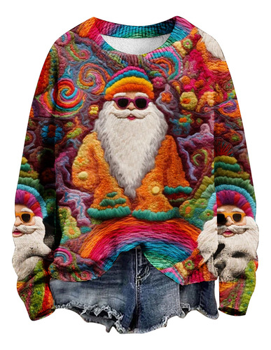 Sudadera Con Capucha Estampada Con Cuello Redondo Y Manga La