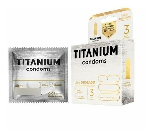 Condones Titanium Ultradelgado - Unidad a $3300