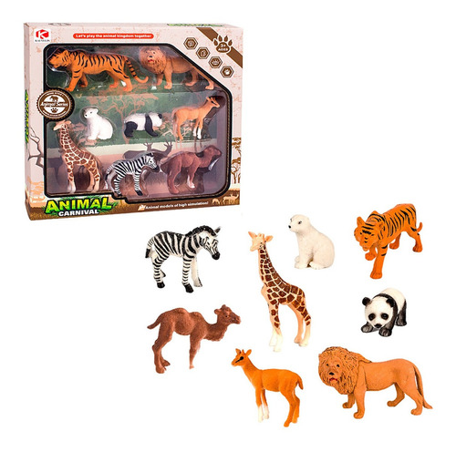 Set 8 Animales Salvajes Figuras Coleccionables Juguete Niños