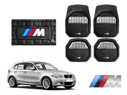 Tapetes 4pz Bandeja 3d Logo M-series Bmw Serie 1 2004 A 2011