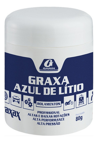 Graxa Multiuso Lítio Azul Lubricação Rolamentos 80g Graxax