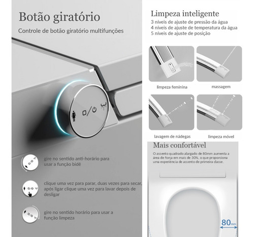 Vaso Sanitário Inteligente Smart Toilet De Luxo Preto