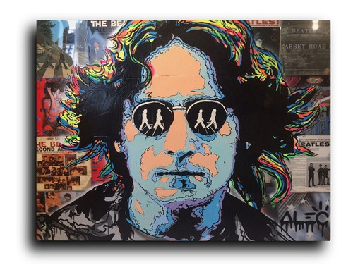 Cuadro Decorativo Canvas 80x120cm John Lennon Wall Painting