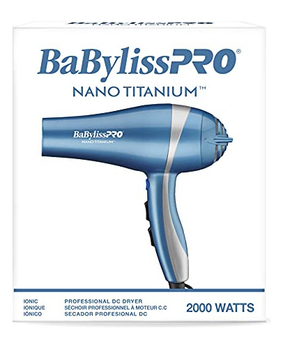 Babylisspro Nano Titanium Secadora De Pelo De 2000 vatios, 1