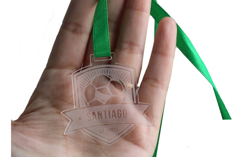 10 Medallas De Acrílico Personalizadas Con Cinta - Souvenir