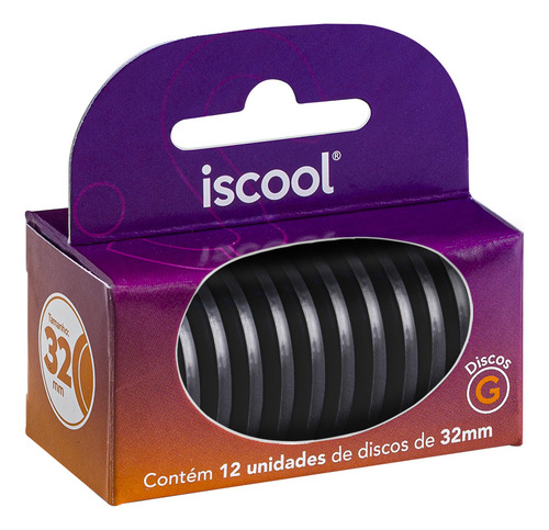 Caixa De Discos Iscool Disc 32 Mm 12 Unidades Preto