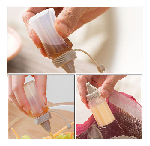 12 Botellas Pequeñas De Plástico Exprimibles Para Salsas Y C
