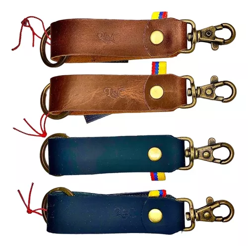 WILLBOND 4 llaveros de cuero con clip para cinturón para llaves,  Multicolorido