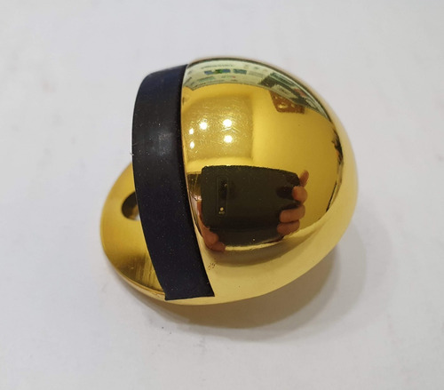 Imagen 3 de 5 de Tope De Piso Media Esfera Bronce Pulido Con Laca Y Goma