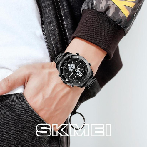 Reloj Electrónico De Acero Inoxidable Iluminado Skmei 1670