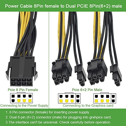 Pack 5 Adaptadores 8 Pin Para Gpu Y Psu - Compatible Evga
