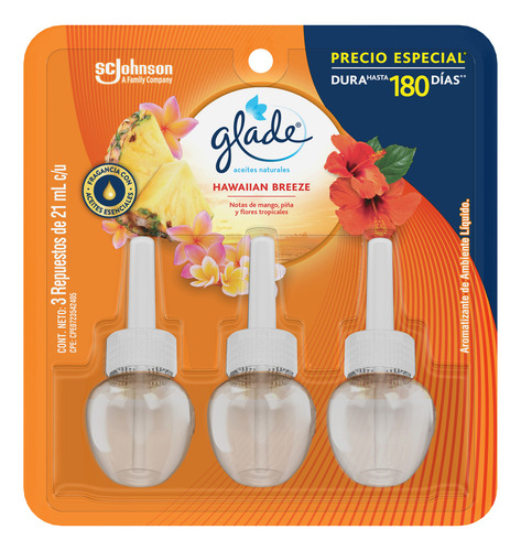 Aromatizante Electrico Glade Hawaiian Breeze 21 Ml