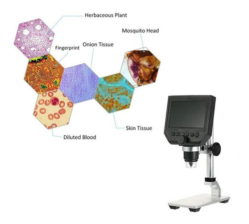 Microscopio Digital Biológico, Mxbom-001, 1 Pza, 4.3 Lcd Hd Color Gris
