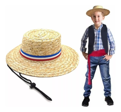 Pack 3 Sombrero Infantil Chupalla Huaso Fiestas Patrias