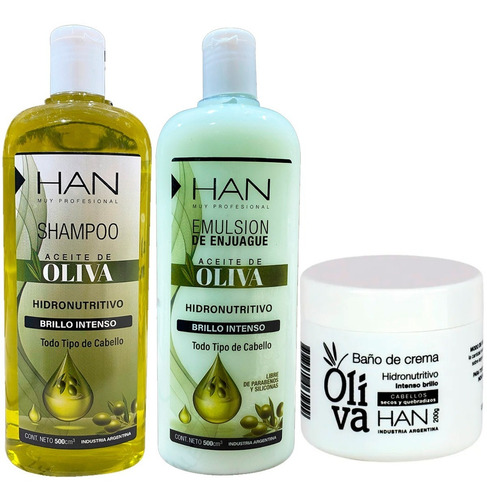 Han Shampoo + Acondicionador + Mascara Aceite De Oliva 200ml