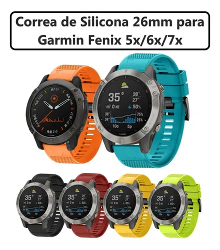 Correa silicona Garmin Fenix 5x/6x (negro/azul) 