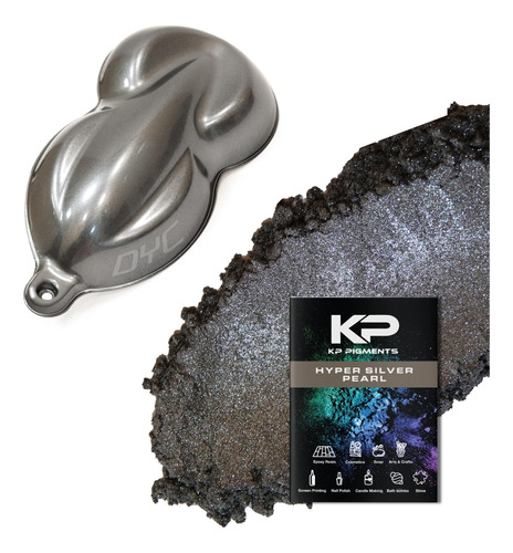 Kp Pigments Hyper Silver - Polvo De Mica Fina 100 % Puro, Pi