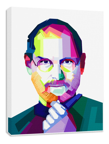 Cuadro Decorativo Canvas Steve Jobs Vector Multicolor 80x60