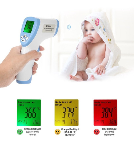 Termometro Laser Digital Infravermelho Febre De Testa Bebe