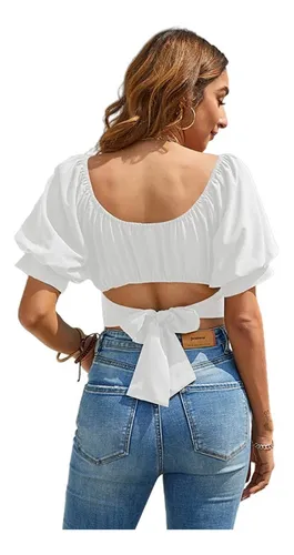 Blusa campesina corta sale