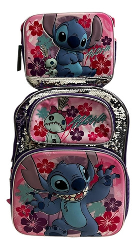 Mochila Stich Back Pack Con Lonchera Primaria