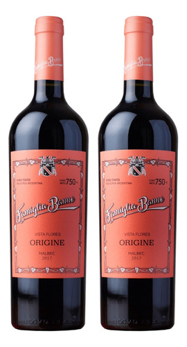 Vino Tinto Famiglia Banno Malbec Joven 750ml Pack X2u