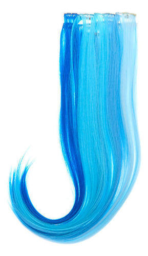 Extensiones De Cabello Sintetico Azul 4 Piezas. Claires