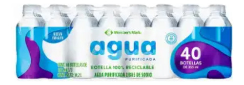 Agua Member's Mark 40 Piezas De 355 Ml C/u